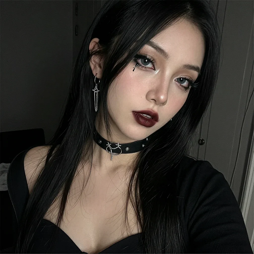 Square avatar of a fictional AI character with dark hair
